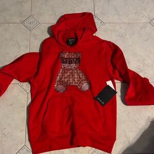 Red Hoodie with Bear Design